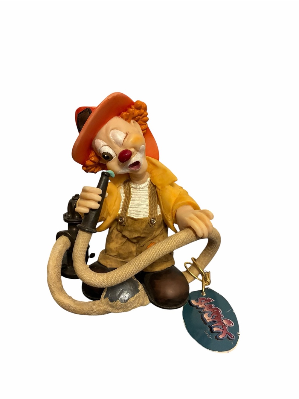 Slapstix Firefighter Clown Figurine Resin Collectible Fireman Statue with Tag